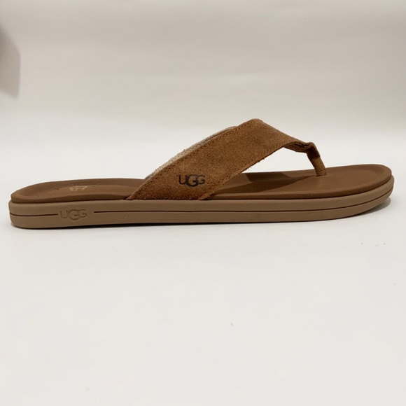 UGG Brookside Chestnut Brown Suede Flip Flop Mens Sandals Casual Summer Shoes 7 - Picture 10 of 12